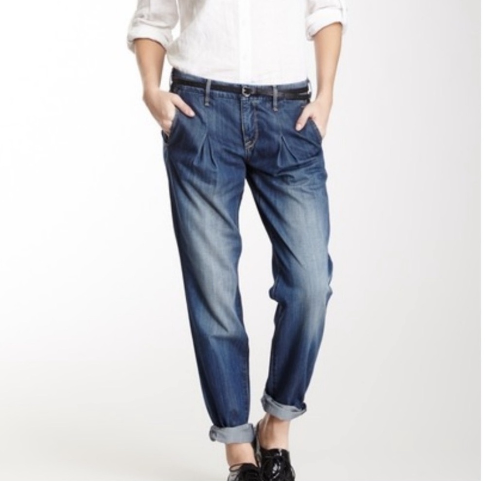 Robert Rodriguez Blue Boyfriend Pleated Jeans